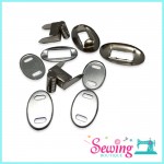 BUTTON - TURN LOCK-OVAL SHAPE-METAL(SILVER)